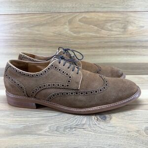 Warfield & Grand Medley Wingtip Mens 10 Suede Oxford Canyon Brown